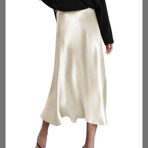New with tags. Skirt for Women Midi High Waisted Skirt Elegant Satin Skirts